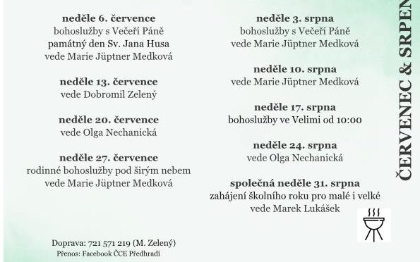 ČCE PŘEDHRADÍ PRÁZDNINY